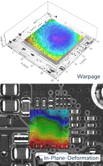 Thermal warpage and in-plane deformation on an electronic component (BGA) with microProf® TL