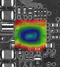 Displacement field of a printed circuit board under temperature